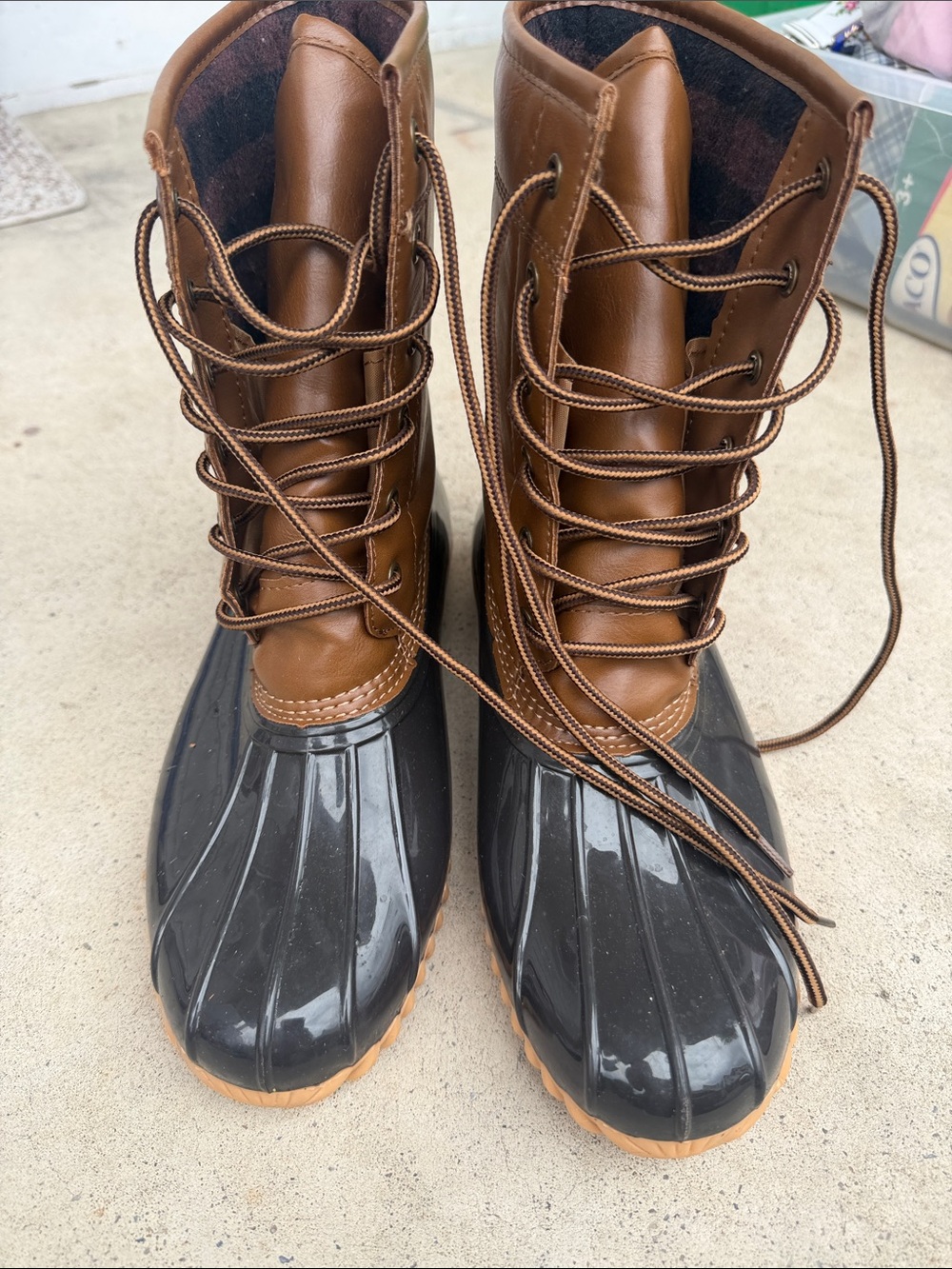 Women's Brown and Black Waterproof Lace-Up Winter Boots